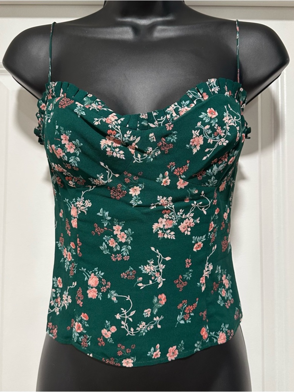 Reformation Novena Tank Top Cami Emilia Floral Green Size 2
